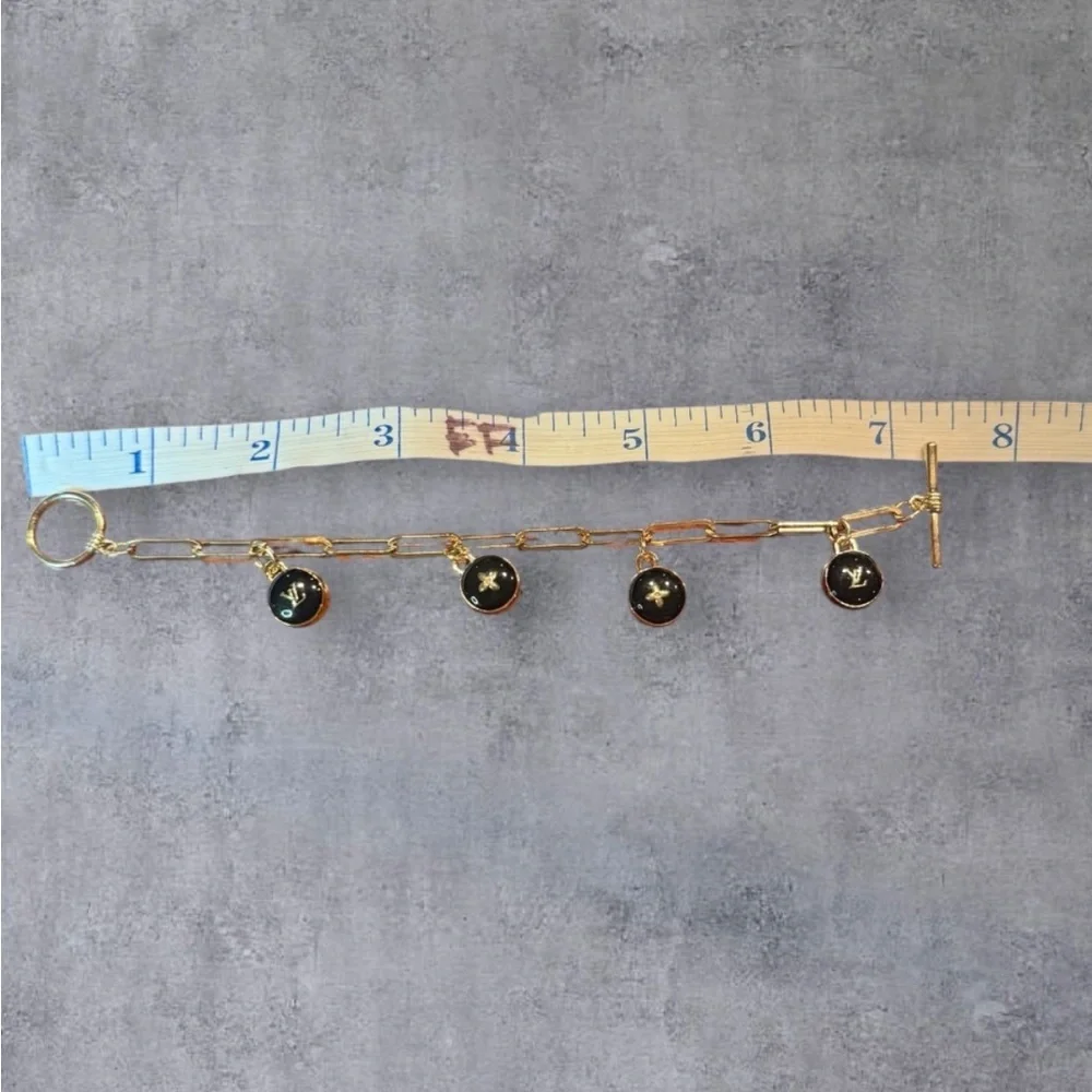 Upcycled Gold LV Charm Bracelet - Picture 3 of 3